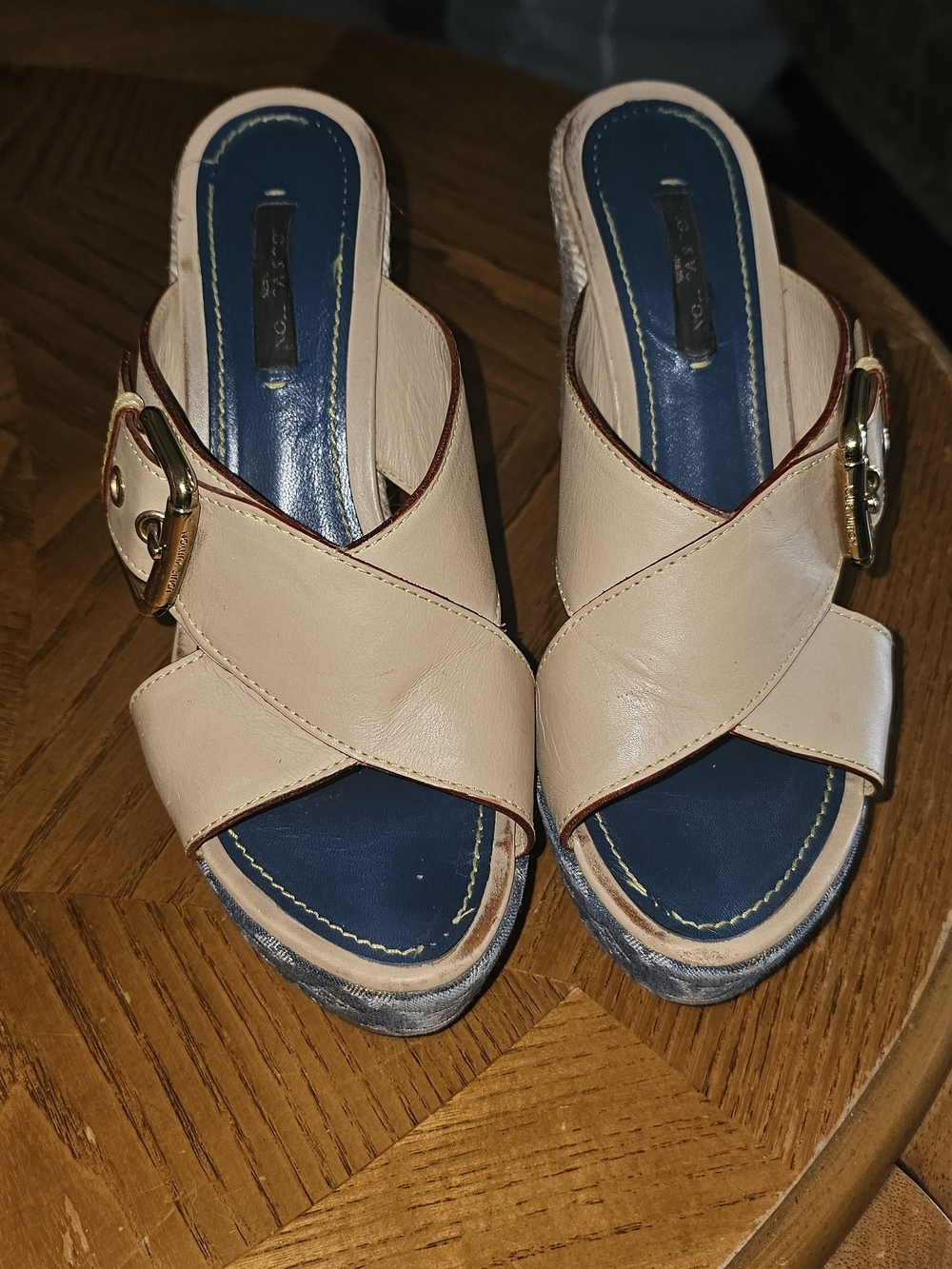 Louis Vuitton Denim Wedge Sandals
